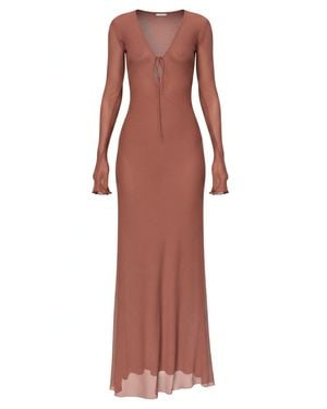 Alia Studio Améthyste Maxi Mesh Dress - Red