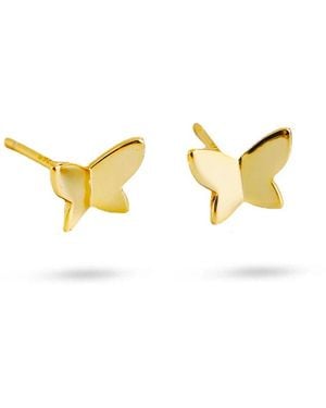 Gold Trip Butterfly Stud Earrings - Metallic