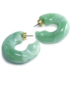 Hye Jane Jewelry Jade Marbled Rena Resin Hoops - Green