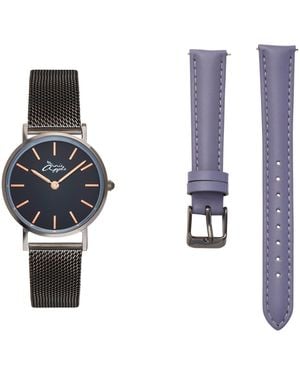 Bermuda Watch Company Annie Apple Metanoia Rose Gunmetal Petite Interchangeable - Blue