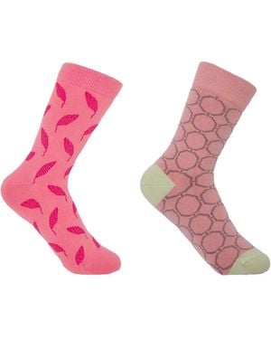 Peper Harow - Made in England Leaf & Beehive Socks Bundle - Pink