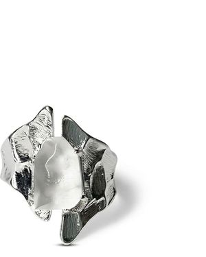 Ormiro Glacier Clear Quartz Ring - Metallic