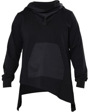 Metamorph Hoodie With Asymmetric Hem - Black
