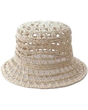 Springmoonatelier Neutrals Handmade Crochet Bucket Hat - Natural