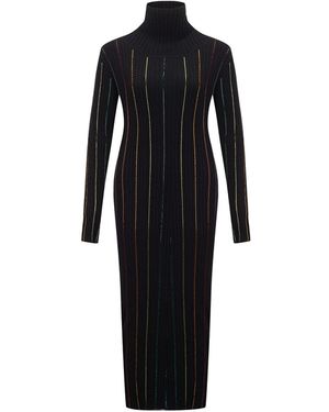 RUE AGTHONIS Noir Cashmere Scintillant Dress - Black