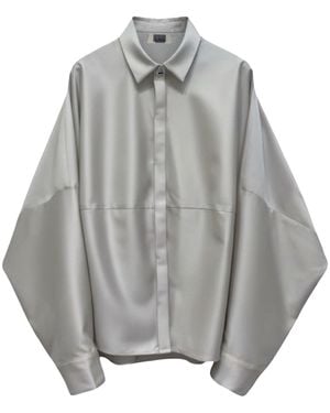 London Atelier Byproduct Neutrals Bias Lantern Oversize Shirt - Grey