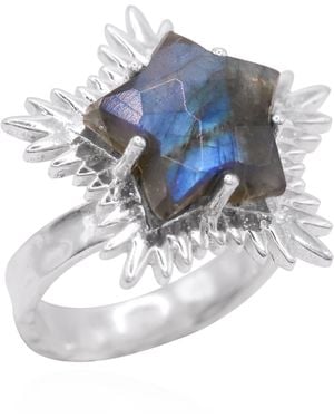 Luna Charles Gigi Labradorite Spiky Star Ring - Blue