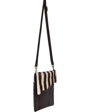 Owen Barry Cowhide And Leather Crossbody Bag Jail On Leather - Black