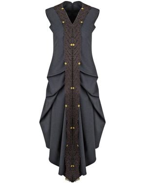 Boutique Kaotique Hand-Embroidered Indonesian Dress — Limited Edition From Jakarta - Black