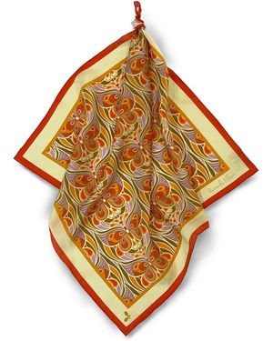 Henelle Butterfly Effect Citrus Silk Bandana - Metallic