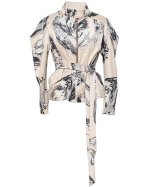 ARTISTA Crystal Corduroy Shirt Jacket - White