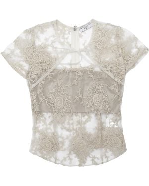 28Natelier Neutrals Tied Lace Top - White