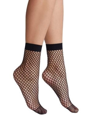 HIGH HEEL JUNGLE by KATHRYN EISMAN Catch Em Fishnet Socks - Brown