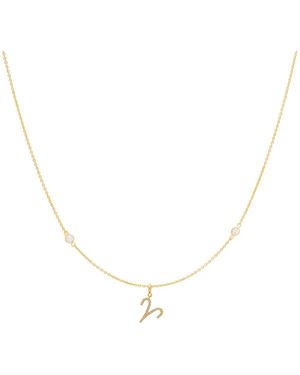Lavani Jewels Zodiac Horoscope Sign Aries Symbol Necklace - Metallic