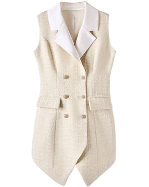 Iellele Neutrals Light Tan Sleeveless Vest - Natural