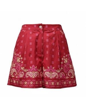 Nooki Design Idaho Paisley Printed Shorts- Mix - Red