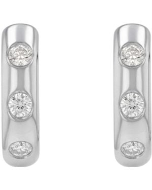 BLOOMTINE | Earth Angel HQ Mini Halo Wings Sterling Halo Huggie Earrings - White