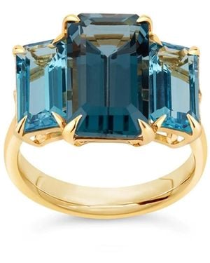 Dinny Hall Trinny Trilogy London & Swiss Topaz Cocktail Ring - Blue