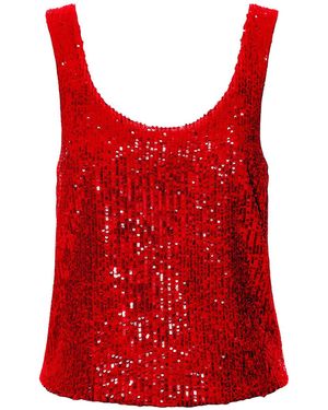 AGGI by HALEWSKI Raya Brilliank Ruby Sequin Tank Top - Red