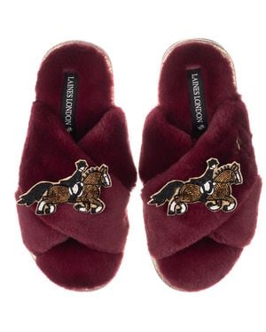 Laines London Classic Laines Slippers With Dressage Horse Brooches - Purple