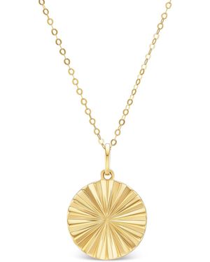 Talismania Jewelry Sol Fluted Disc Pendant Necklace - Metallic