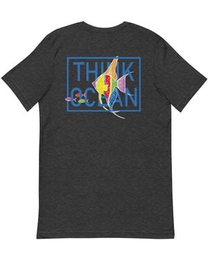 Anchor and Crew Heather Think Ocean Fish Fluorescence Cotton Embroidered T-Shirt - Black