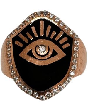 Black and Wild Lucky Eye Ring - Metallic