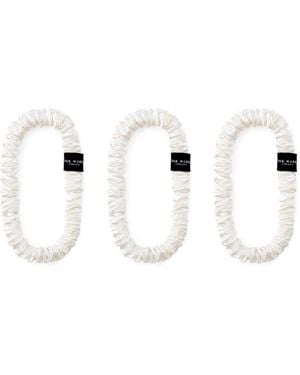 Silk Works Ivory Skinny Scrunchies - White