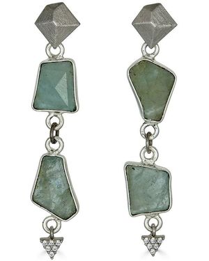 Loni Paul Jewelry Asymmetrical Aquamarine Earrings - Green