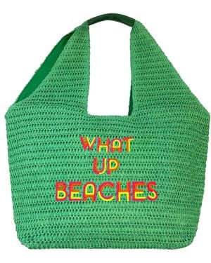 Lilly Loves What Up Beaches Oversized Beach Bag - Green