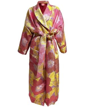 Julia Clancey Floral Luxe Opera Dress Coat - Red