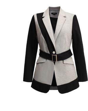 Smart and Joy Colour Block Tailor Jacket - Black