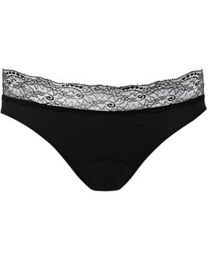 Zd - Zero Defects Diana Mid-Rise Lace Brief – Softness With Soy Fiber - Black