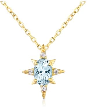 Azura Jewelry New York Ocean Star Sky Topaz Vermeil Necklace - Metallic