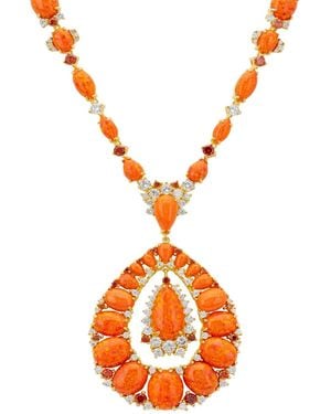 LÁTELITA London Paloma Fire Opal Statement Necklace - Orange