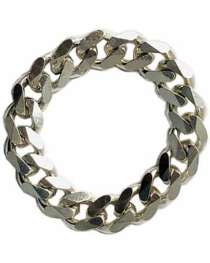 Aki Roc Jewelry Sterling Curb Chain Ring - Metallic