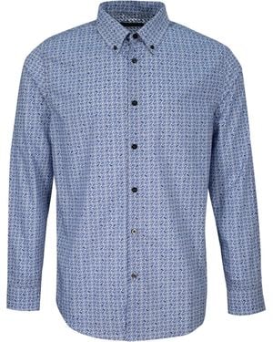 lords of harlech Morris Rectangles Shirt - Blue
