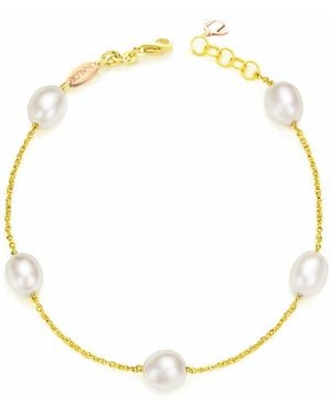 Unaloe Vermeil Baroque Pearl Bracelet For – Elegant Adjustable Jewellery - Metallic