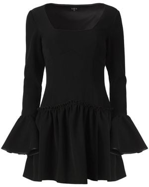 Lita Couture Mini Dress With Ruffles - Black