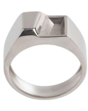 Gutta Design Magma Ring Rhodium Plated - Metallic
