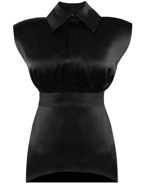 Vestiaire d'un Oiseau Libre Sleeveless Silk Mini Dress - Black