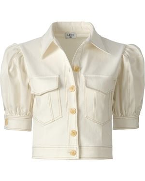 Lita Couture Topstitch Detail Shirt - Metallic