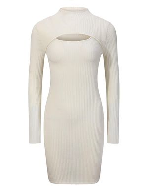 NUAJE NUAJE Jess Merino Wool Cut Out Mini Dress - White