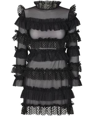 OW Collection Grace Ruffle Dress - Black