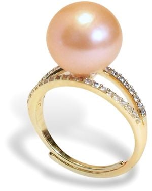 Ninemoo Golden Glow Baroque Pearl Ring - White