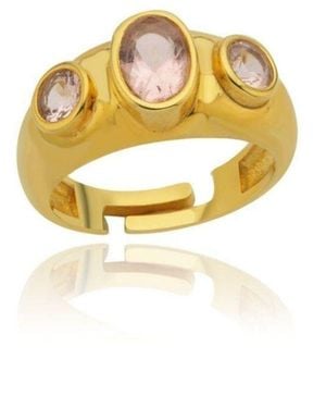 LINYA JEWELLERY Rosie Stone Signet Ring - Metallic