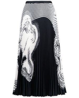 Wild Cosmos Diana Arabesque Pleated Skirt - Black