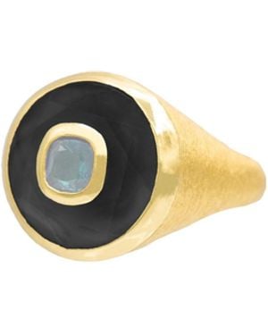 Marcia Moran Annie Ring Onyx And Tanzanite - Black