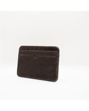 godi. Hair-On Hide Leather Cardholder – Slim Cowhide Wallet - Black