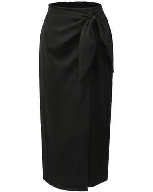 Smart and Joy Wrap Skirt Tied On Side - Black